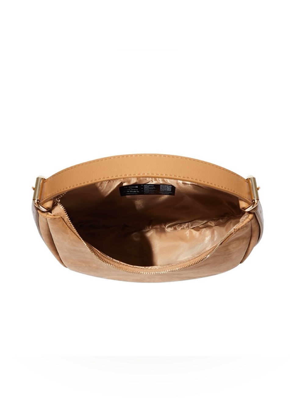 4th+ Reckless Una Faux Suede Camel / Light Brown Crescent Bag Purse NWT - Picture 4 of 8